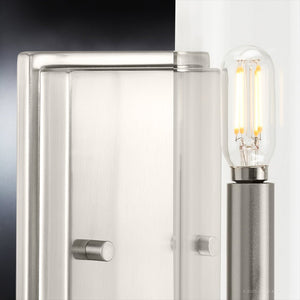 A beautiful and unique lamp (wall sconce) from the Parkes Collection, featuring a brushed nickel finish and measuring 11.5''H x 4.75''W, includes a