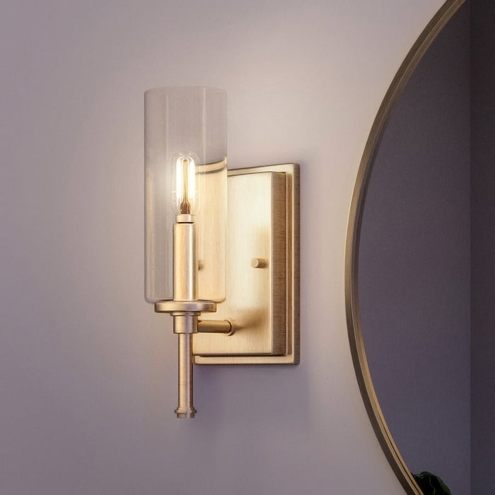 UHP4224 Contemporary Wall Sconce 11.5''H x 4.75''W, Olde Brass Finish, Parkes Collection