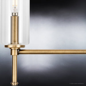 A gorgeous Urban Ambiance UHP4227 Parkes Collection light fixture with a unique glass shade.