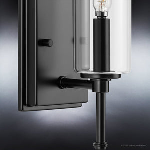 An Urban Ambiance UHP4228 Contemporary Wall Sconce with a unique glass bulb.