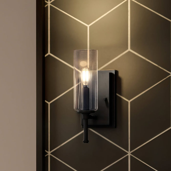 UHP4228 Contemporary Wall Sconce 11.5''H x 4.75''W, Midnight Black Finish, Parkes Collection