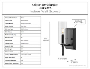 An UHP4228 Contemporary Wall Sconce 11.5''H x 4.75''W, Midnight Black Finish from the Parkes Collection by Urban Ambiance with a number of