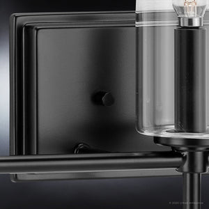An Urban Ambiance UHP4230 Contemporary Bath Light 11.5''H x 22.125''W, Midnight Black Finish, Parkes Collection luxury wall sconce with