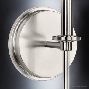 An Urban Ambiance UHP4232 Contemporary Wall Sconce 16.625''H x 5.75''W, Brushed Nickel Finish, Parkes Collection with a luxurious chrome finish