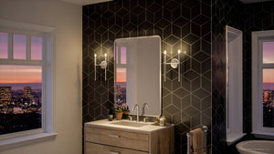 A luxury lighting fixture, the Urban Ambiance UHP4233 Contemporary Wall Sconce 16.625''H x 10.375''W in Brushed Nickel Finish from the Parkes