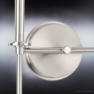 An image of a unique lighting fixture, the UHP4233 Contemporary Wall Sconce 16.625''H x 10.375''W, Brushed Nickel Finish from the