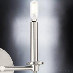 A unique and gorgeous Urban Ambiance UHP4233 Contemporary Wall Sconce 16.625''H x 10.375''W, Brushed Nickel Finish, Parkes Collection