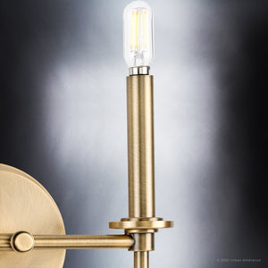 A beautiful Urban Ambiance UHP4235 Contemporary Wall Sconce with luxury lighting fixture in Olde Brass Finish from the Parkes Collection.