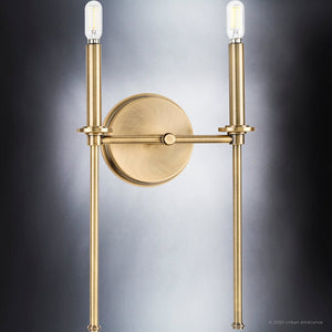 A beautiful UHP4235 lighting fixture 16.625''H x 10.375''W, Olde Brass Finish, Parkes Collection by Urban Ambiance.