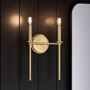 An UHP4235 beautiful Contemporary Wall Sconce lighting fixture with a mirror.