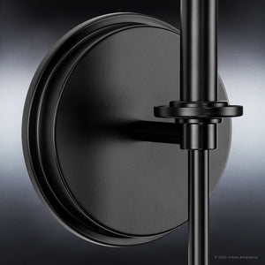 A beautiful UHP4236 Contemporary Wall Sconce with a black shade by Urban Ambiance.