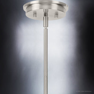 A UHP4238 Contemporary Chandelier 10.375''H x 22.875''W, with a beautiful chrome finish, is a luxury lighting fixture from the Parkes Collection by Urban