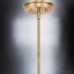 A UHP4240 Contemporary Chandelier 10.375''H x 22.875''W from the Parkes Collection, manufactured by Urban Ambiance, with an Olde Brass