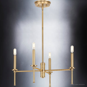 A gorgeous UHP4240 Contemporary Chandelier lighting fixture from the Parkes Collection by Urban Ambiance with four lights.