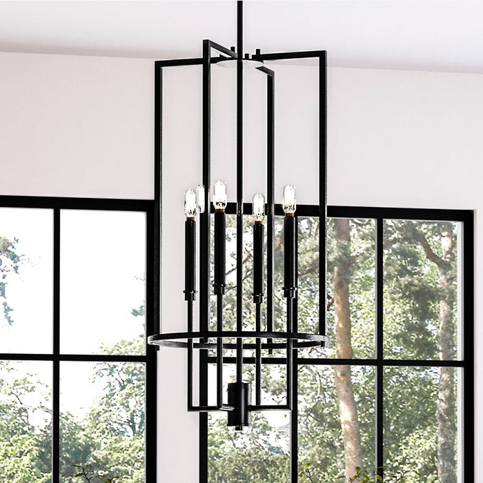 UHP4246 Contemporary Chandelier 31.375''H x 15''W, Midnight Black Finish, Parkes Collection