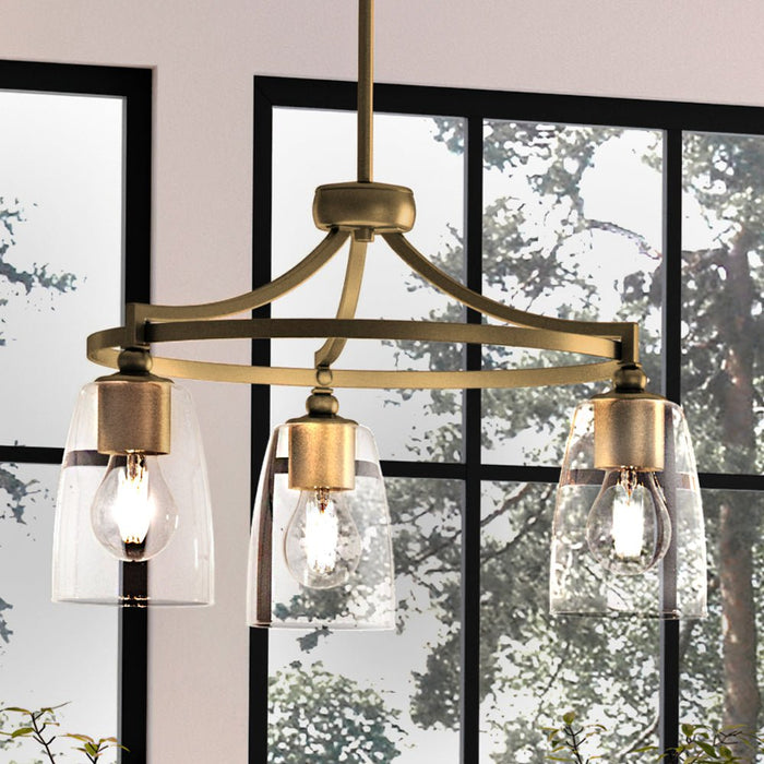 UHP4250 Transitional Chandelier 12.25''H x 21''W, Brushed Bronze Finish, Coronado Collection