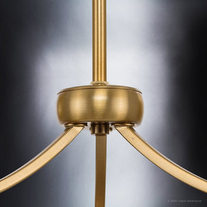 A unique lighting fixture, the UHP4250 Traditional Chandelier from Coronado Collection by Urban Ambiance, featuring a beautiful brushed bronze finish and black background.