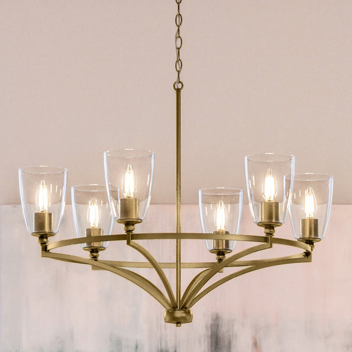 UHP4252 Transitional Chandelier 14''H x 30''W, Brushed Bronze Finish, Coronado Collection
