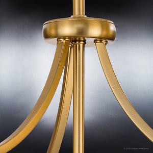 A close up of a UHP4255 Tranditional Pendant 16.75''H x 11.5''W, Brushed Bronze Finish, Coronado Collection chandelier by