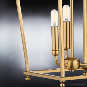 A gorgeous lighting fixture, the Urban Ambiance UHP4257 Traditional Chandelier in brushed bronze finish from the Coronado Collection stands 19.75''H x 10.875''W and