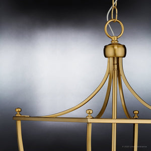 An unique UHP4258 Tranditional Chandelier lighting fixture, Brushed Bronze Finish, Coronado Collection hanging on a black background.