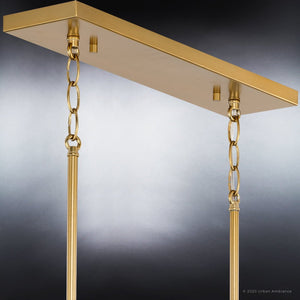 A gorgeous UHP4260 Traditional Chandelier 15.125''H x 42''W in Brushed Bronze Finish, from the Coronado Collection by Urban Ambiance, with two
