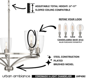A diagram showing how to install the gorgeous UHP4262 Tranditional Chandelier lighting fixture.