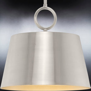         An UHP4264 New Traditional Pendant 11.875''H x 12.375''W from the Coronado Collection, with a gorgeous metal shade and a Brushed Nickel Finish,