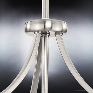 Gorgeous lighting fixture: A close up image of a unique UHP4266 Traditional Pendant 16.75''H x 11.5''W, Brushed Nickel Finish from the Coronado