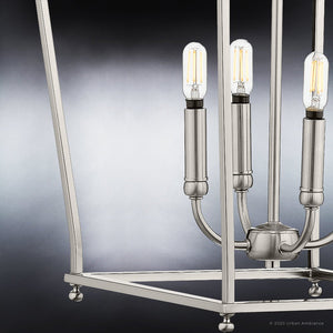 A beautiful lighting fixture from the Coronado Collection by Urban Ambiance, featuring a metal frame and a brushed nickel finish.