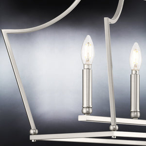 An UHP4271 Tranditional Chandelier 15.125''H x 42''W with a Brushed Nickel finish from the Coronado Collection made by Urban Ambiance that is beautiful