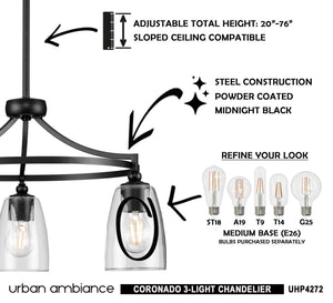 An image of a unique UHP4272 Traditional Chandelier with instructions on how to install it.