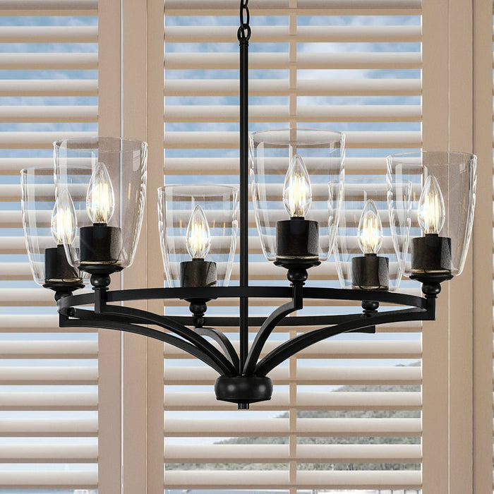 UHP4274 Transitional Chandelier 14''H x 30''W, Midnight Black Finish, Coronado Collection