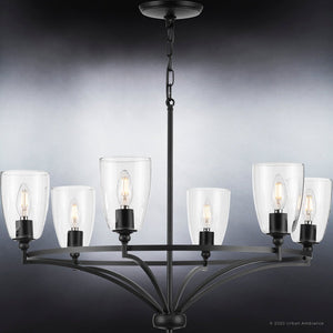 A UHP4274 Tranditional Chandelier 14''H x 30''W, Midnight Black Finish, Coronado Collection by Urban Ambiance with luxury lighting fixture.