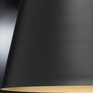 A close up of a gorgeous Urban Ambiance UHP4275 New Traditional Pendant 11.875''H x 12.375''W, Midnight Black Finish, Coronado Collection lamp with a
