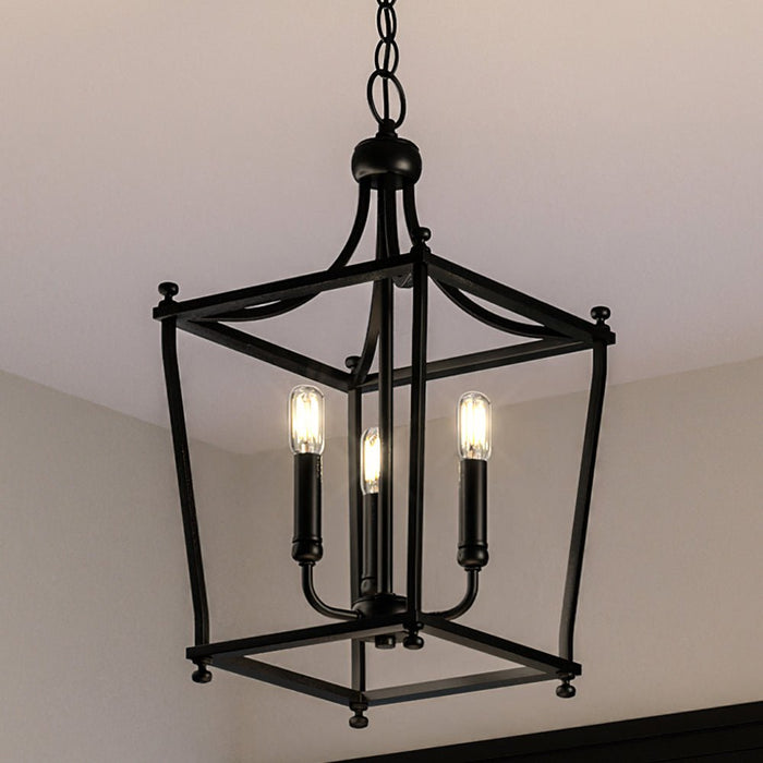 UHP4279 Transitional Chandelier 19.75''H x 10.875''W, Midnight Black Finish, Coronado Collection