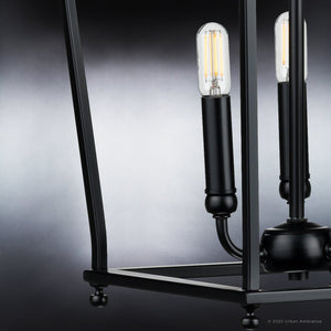 A beautiful UHP4279 Traditional Chandelier with a gorgeous Midnight Black Finish from the Coronado Collection by Urban Ambiance.