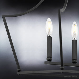 A beautiful UHP4282 Traditional Chandelier with three lights in a Midnight Black Finish.