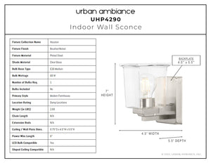 Urban Ambiance - UHP4290 Craftsman Wall Sconce, gorgeous lighting fixture, Houston Collection.