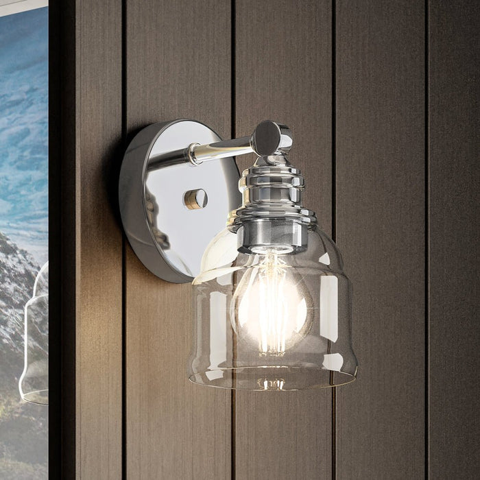 Modern chrome wall sconce top