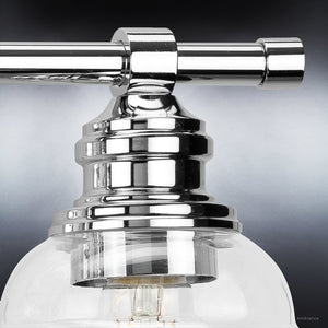 A beautiful UHP4302 Vintage Bath Light 7.875''H x 21''W with a clear glass bulb, perfect for lighting fixtures.