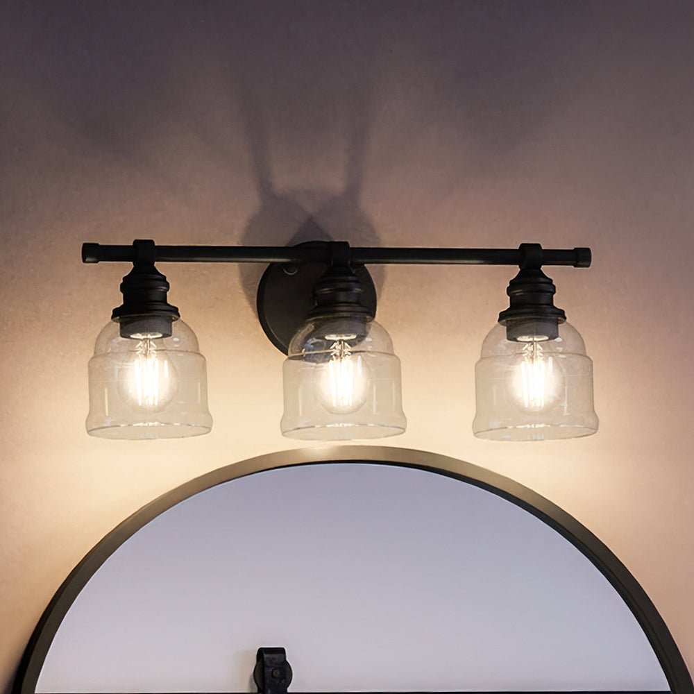 UHP4306 Vintage Bath Light 7.875''H x 21''W, Midnight Black Finish, Ph