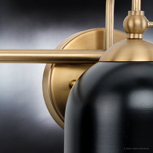 A beautiful Urban Ambiance lighting fixture from the Jacksonville Collection, the UHP4316 Vintage Bath Light is a 9''H x 24''W wall sconce with an Ol