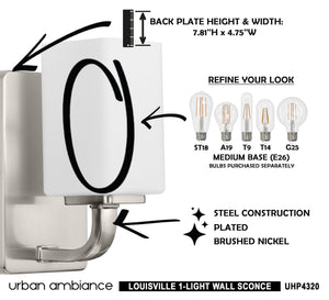 A diagram showing how to install the UHP4320 Contemporary Wall Sconce, a luxury lighting fixture.
