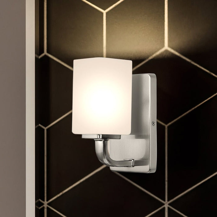 UHP4320 Contemporary Wall Sconce 8.5''H x 4.75''W, Brushed Nickel Finish, Louisville Collection