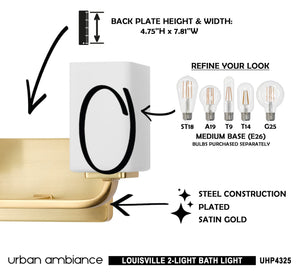 The instructions for installing the gorgeous UHP4325 Contemporary Bath Light in a bathroom.