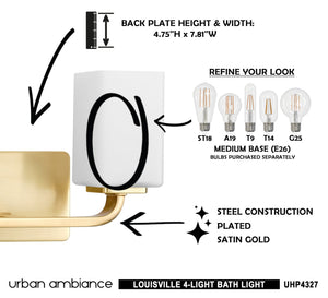 A beautiful bath fixture diagram for installing a UHP4327 Contemporary Bath Light 8.5''H x 33.5''W in a bathroom from Urban Ambiance.