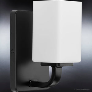 Urban Ambiance - Wall Sconce - UHP4328 Contemporary Wall Sconce 8.5''H x 4.75''W, Midnight Black Finish, Louisville Collection -
