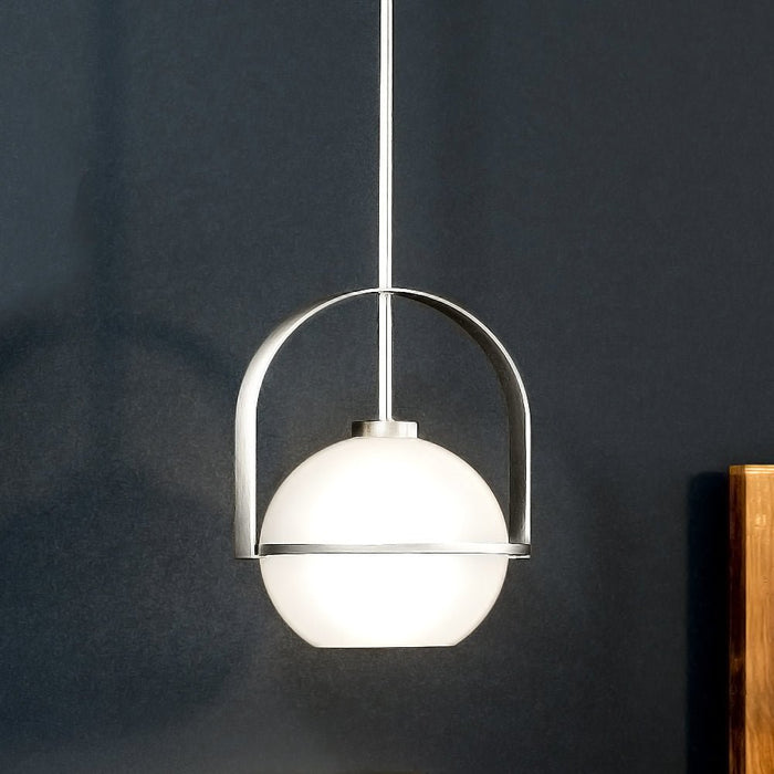 UHP4340 Mid-Century Modern Pendant 12.375''H x 9.375''W, Brushed Nickel Finish, Albuquerque Collection