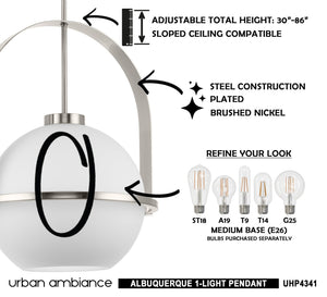 A diagram showing how to make a gorgeous pendant light from the Albuquerque Collection by Urban Ambiance.